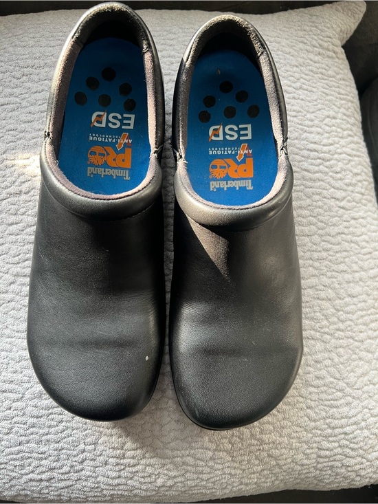 Timberland PRO | Shoes | Timberland Pro Black Slipon Mules With Blue ...